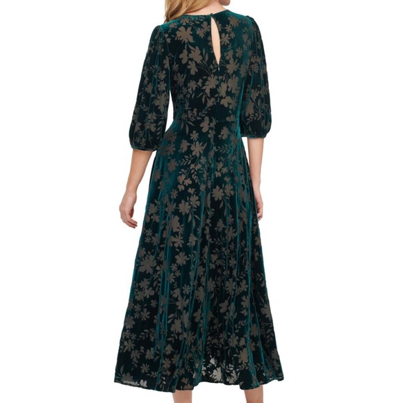 Calvin Klein Velvet Faux Wrap Dress - Picture 2 of 4